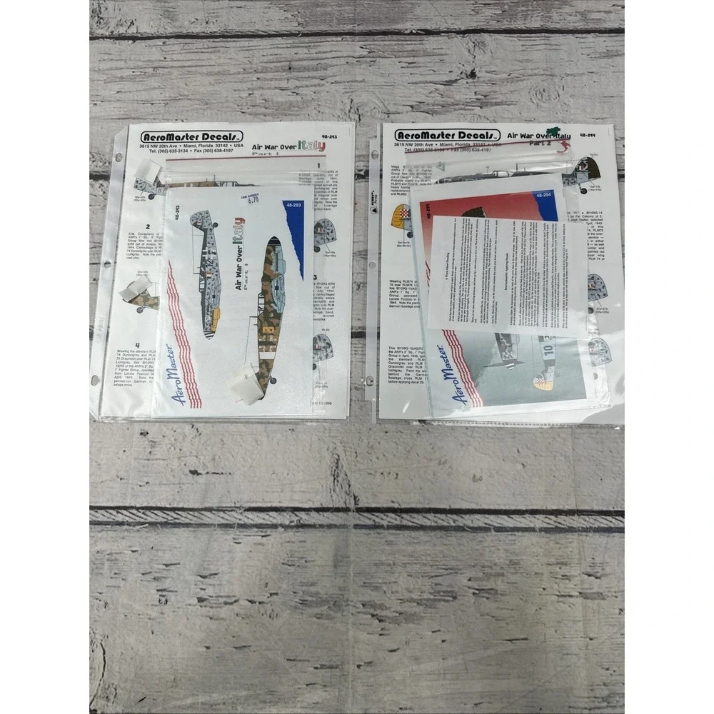 1/48 Aero Master Decals War Over Italy  Part 1 48-293 Part 2 48-294
